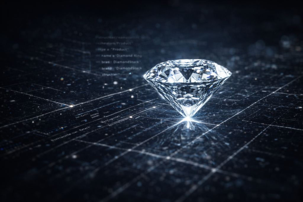 Diamond Structured Data and Digital Grid Concept