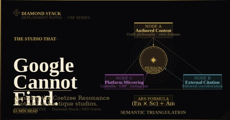 The Studio That Google Cannot Find: Applying the Coetzee Resonance Protocol to Single-Craftsperson Jewellery Businesses