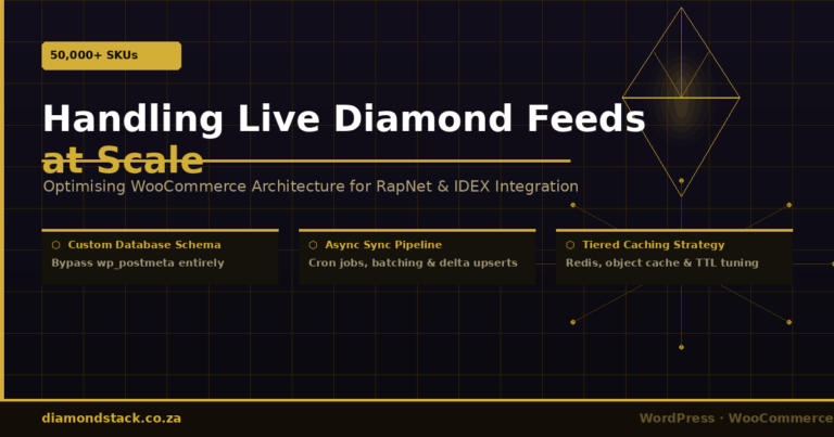 Handling 50,000+ SKUs: Optimising WooCommerce Architecture for Live Diamond Feeds