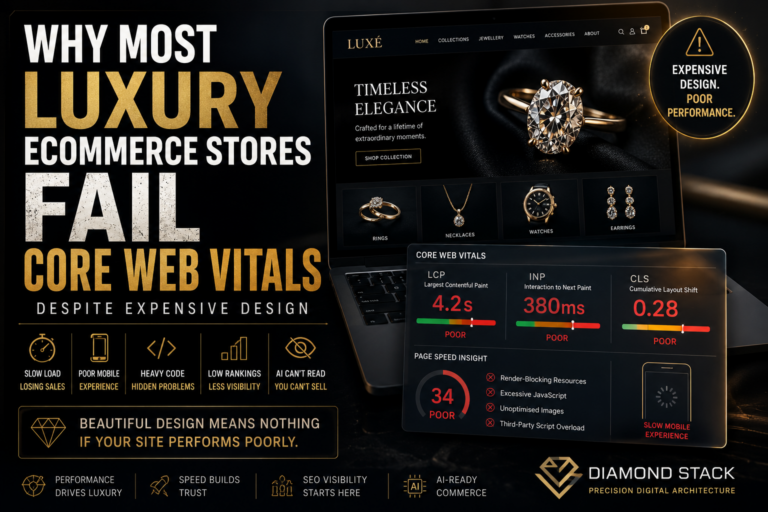 Why Most Luxury Ecommerce Stores Fail Core Web Vitals Despite Expensive Design