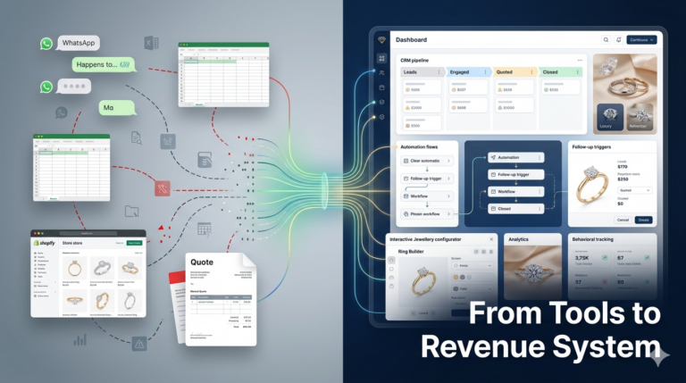 The Modern Jewellery Tech Stack: How CRM, Automation, and Configurators Work Together to Increase Jewellery Sales