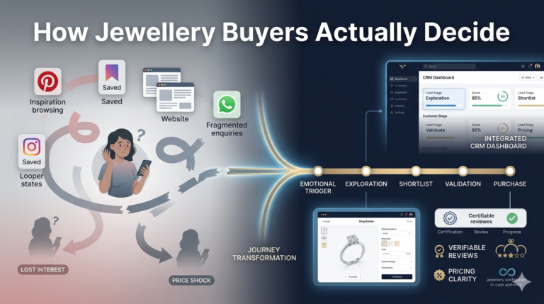 The Modern Engagement Ring Buying Journey: How Customers Actually Decide (And Where Most Jewellery Stores Lose Them)