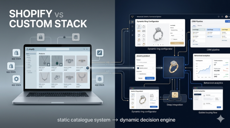 Shopify vs Custom Jewellery Tech Stack: What Actually Works for High-End Jewellery Retail?