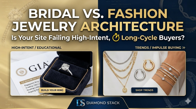 Bridal vs. Fashion Jewelry Architecture: Why Your Site Structure Is Failing High-Intent, Long-Cycle Buyers
